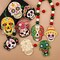 48 Sets Day of The Dead Skull Crafts Kits Unfinished Wooden Sugar Skull Ornaments Make Your Own Mexican Fiesta Festival Decor Halloween Blank DIY Painting Cutout Hanging Slices Tree Decorations